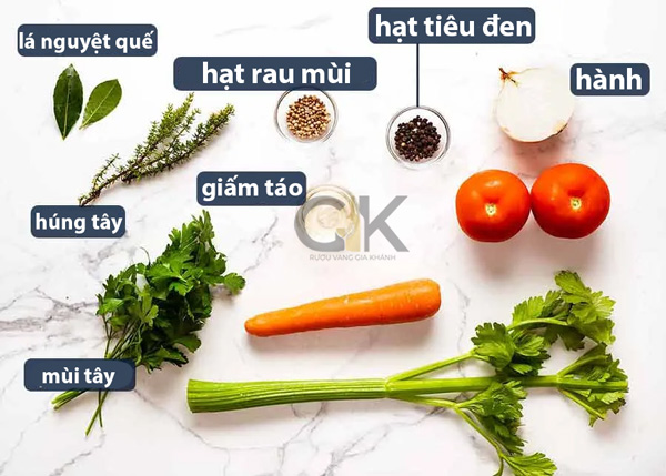 Tự làm nước dùng thịt bò kiểu Pháp tại nhà Các nguyên liệu rau củ