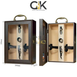 Hộp gỗ đôi GKPK-02 mặt nhựa trong