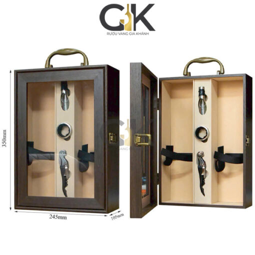 Hộp gỗ đôi GKPK-02 mặt nhựa trong