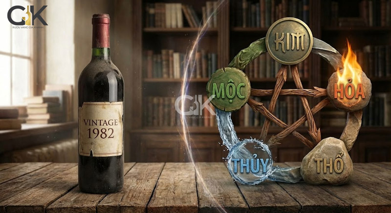 Sự liên quan giữa rượu vang và phong thủy ngũ hành